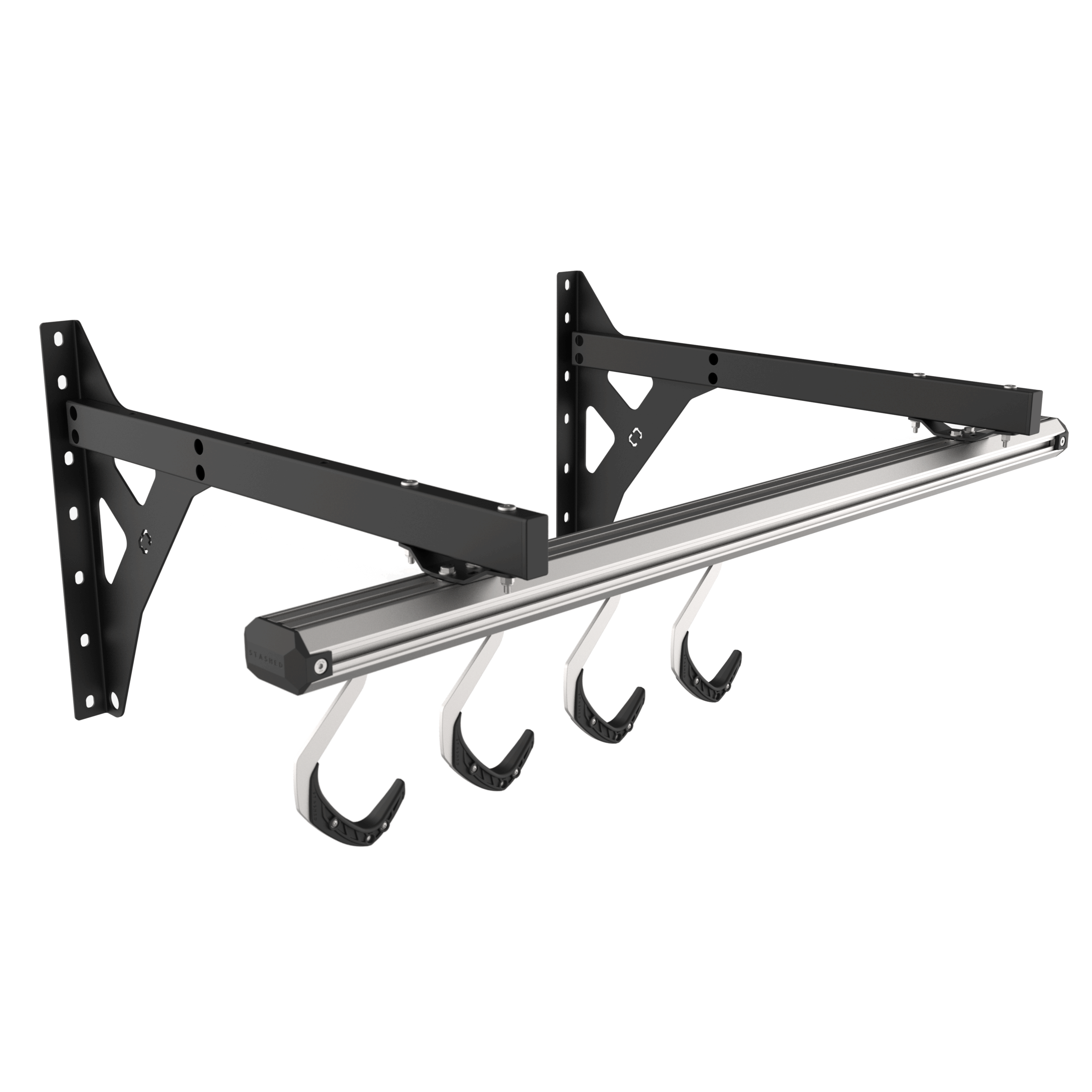 Stashed SpaceRail Bike Storage Systems / Wall / 4-bike 1 Stashed SpaceRail Bike Storage Systems / Wall / 4-bike