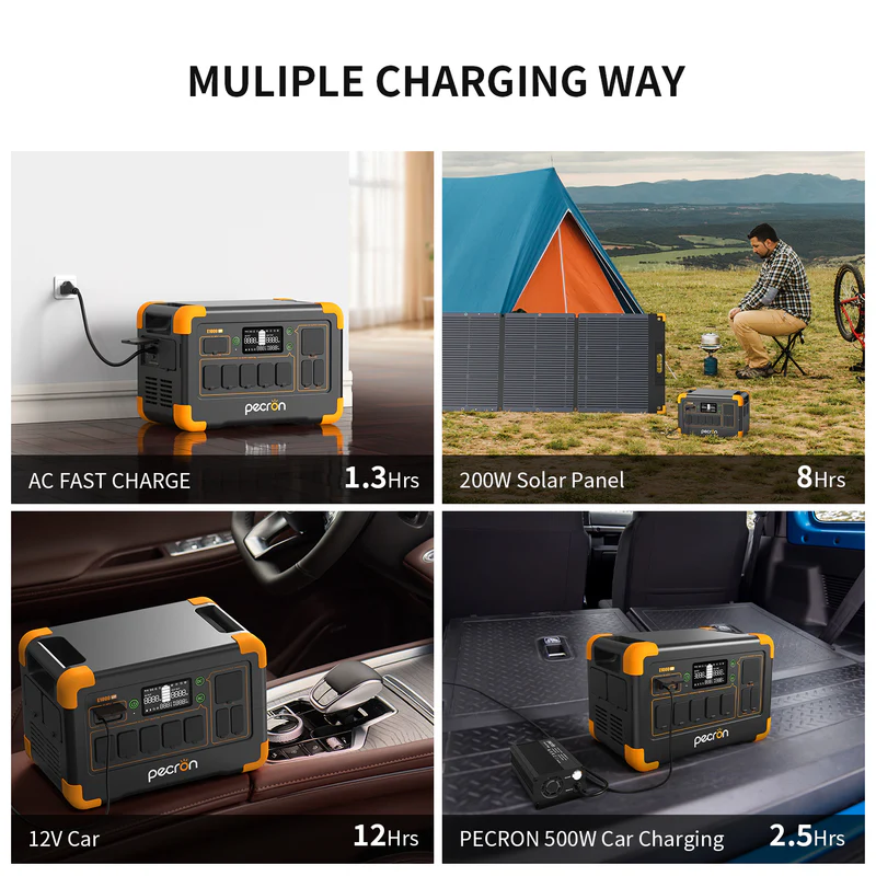 PECRON E1000LFP Portable Power Station 1800W 1024Wh 6 PECRON E1000LFP Portable Power Station 1800W 1024Wh - Image 6