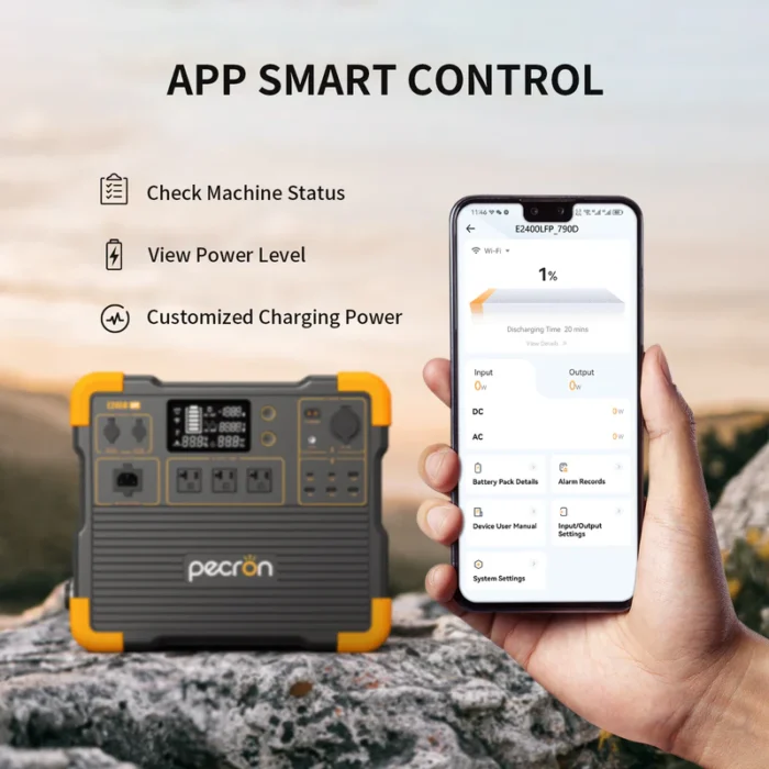 Pecron E2400LFP Portable Power Station – 2400W | 2048Wh