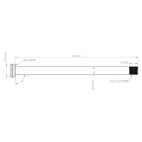 Burgtec 180mm x 12mm 1.00mm Pitch Rear Axle 3 Burgtec 180mm x 12mm 1.00mm Pitch Rear Axle - Image 3